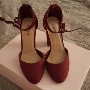 JustFab burgundy heels